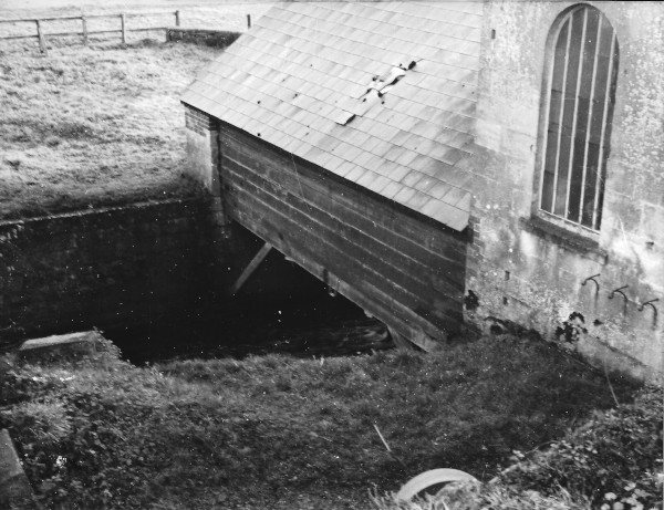 image Claverton Pumping Station, Kennet & Avon Canal. Part of wheel house and tail race, 1954.
