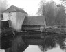 image Claverton Pumping Station, Kennet & Avon Canal. General view of Buildings taken from accomodation bridge over leat. Shows temporary shed erected to house diesel pumping set. 1954.