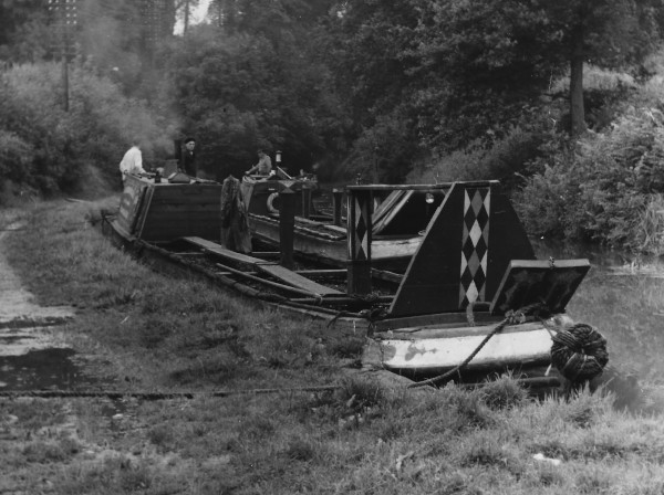 image Narrow boats at Newbold on Oxford Canal. The motor in the foreground is the 